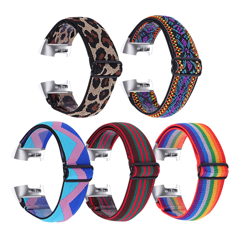 Nylon elastic band for Fitbit charge 3 2 smart watch Women Men Woven adjustable Bracelet strap for fitbit charge 4 3 accessories