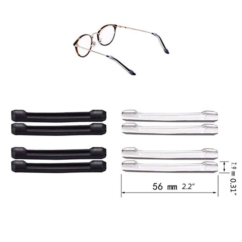 16 paires de supports de lunettes antidérapants en Silicone unisexe, tampons de retenue pour le nez, crochets d'oreille, accessoires pour lunettes pour hommes et femmes,