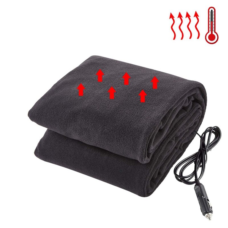 Electric Car Blanket, 12V Electric Car Blanket Heating Travel Blanket with AC Adapter - Very Suitable for Cars, Families, Office