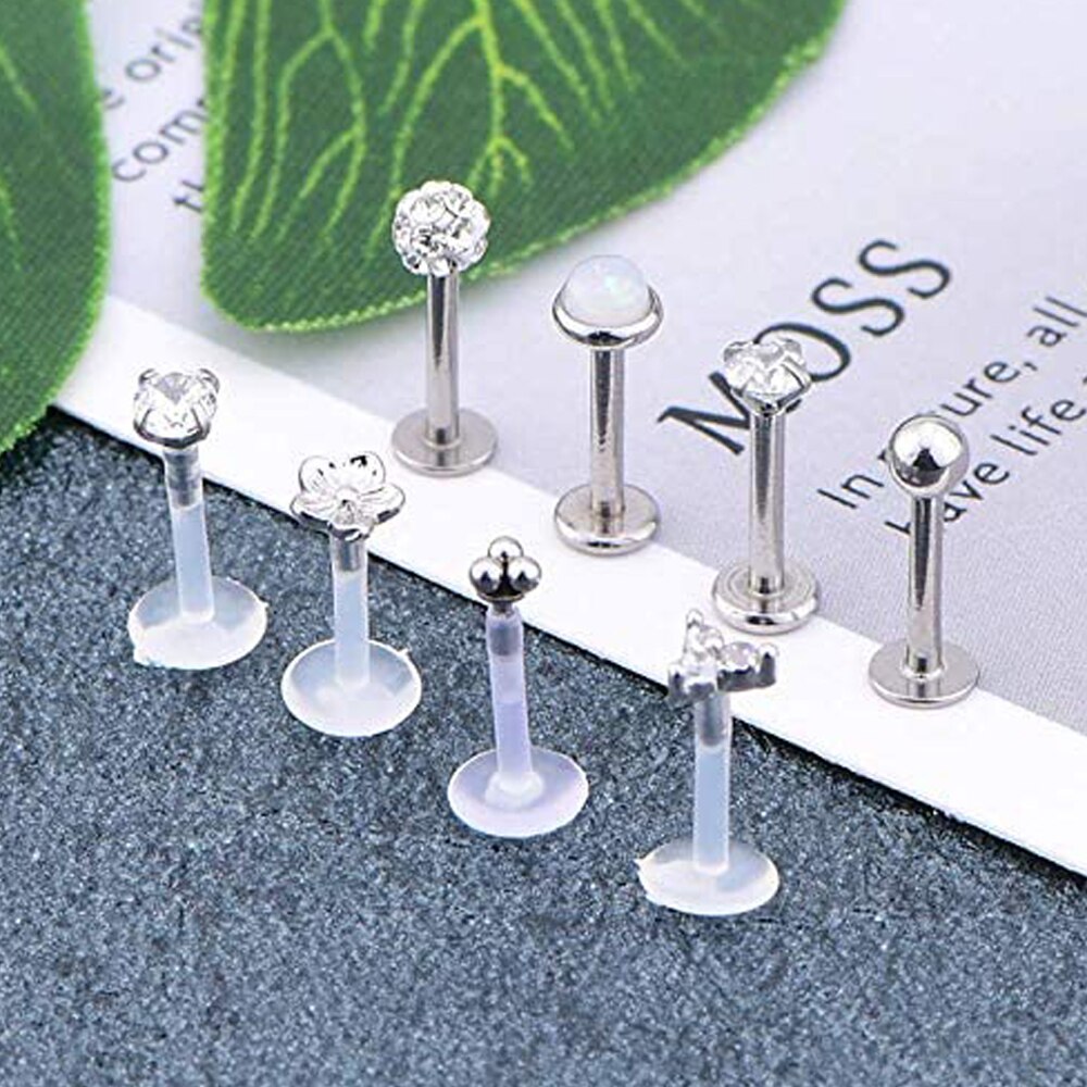 Cartilage Helix Tragus Stud Earring Twist Spiral Barbell Lip Rings Labret Stud Horseshoe Piercing Twisted Eyebrow Rings Piercing