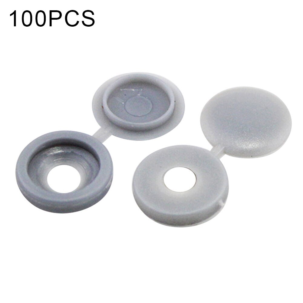 500/100Pcs Plastic Hinged Screw Cover Caps Washer Flip Tops Multiple Colour for Furniture Hardware FEA889: gray / 100Pcs