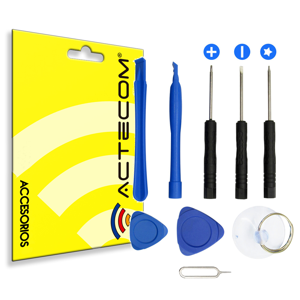ACTECOM Kit Herramientas REPARACION MOVIL Consola Tablet 11 EN 1 PLASTICO Pack Smartphone Tool LCD Pantalla