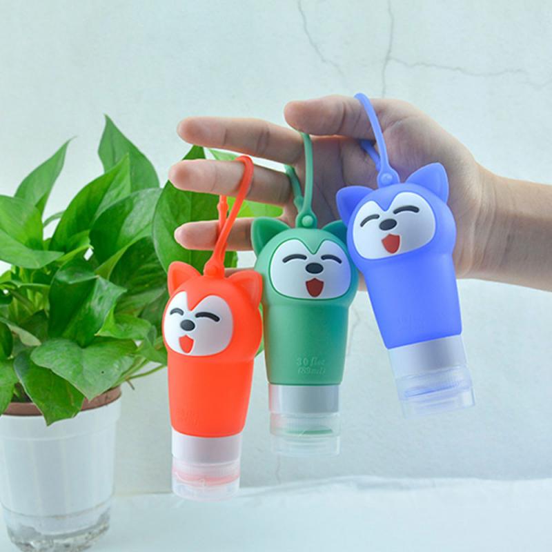 1 pièces shampooing Gel douche Lotion bouteille rechargeable stockage bouteille pots Portable Silicone voyage dessin animé ours Animal Case organisateur