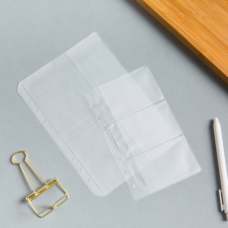 5pcs/ A5 A6 A7 PVC Presentation Binder Folder Zipper Receive Bag Concise Diario Planner's Spiral Filing Products Card Holder Bag