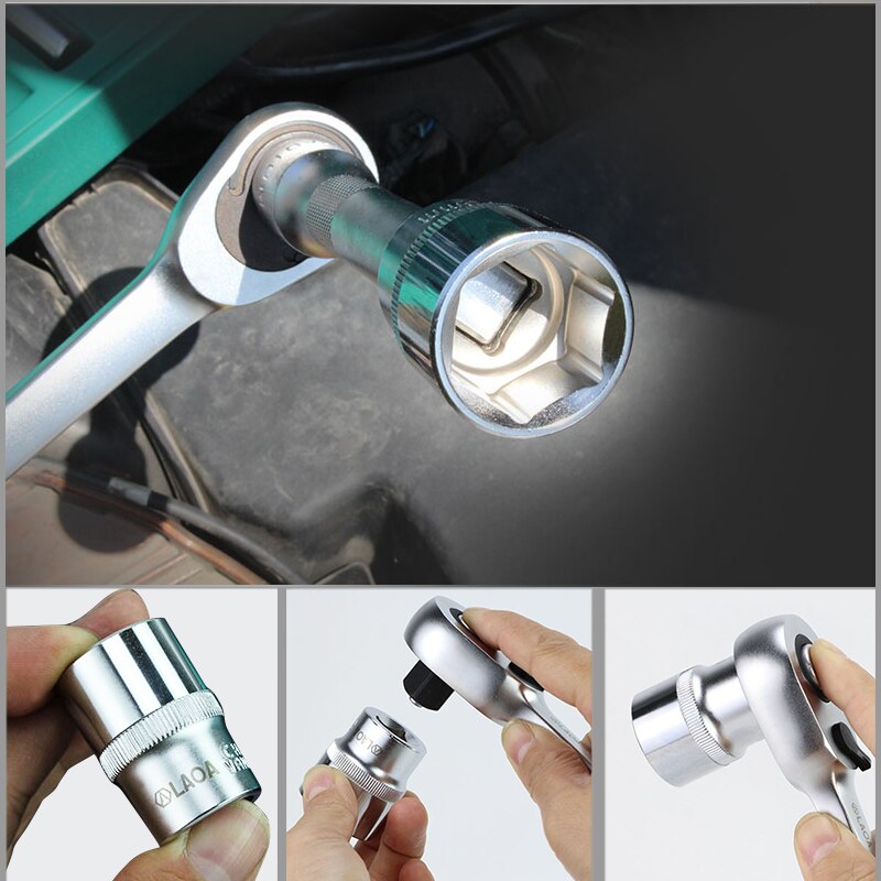 LAOA Metric 3/8 Hexagon Wrench Socket Set Socket Head Long and Short Socket Spanner Accessories 9-19mm