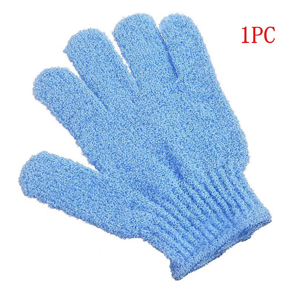 1Pc/2Pcs Douche Scrub Handschoenen Exfoliërende Terug Stroefheid Body Massage Spons Wassen Huid Hydraterende Spa Bad handschoen: 1PC Blue