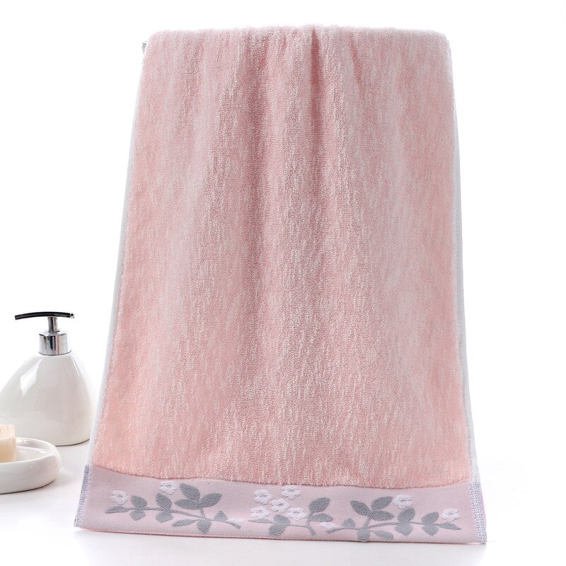 T248A Goede Water Absorberende Bruid Grown Roze Grijs Bloemen Patroon Sneldrogende Dikke Gezicht Handdoek: pink