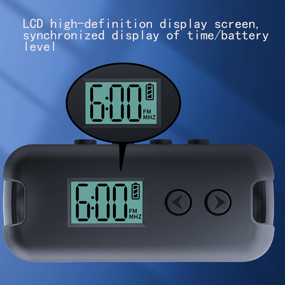 Ricevitore radio portatile 50-108MHZ radio FM tascabile con display LCD Display dell'ora degli auricolari da 3,5 mm Mini radio con cordino