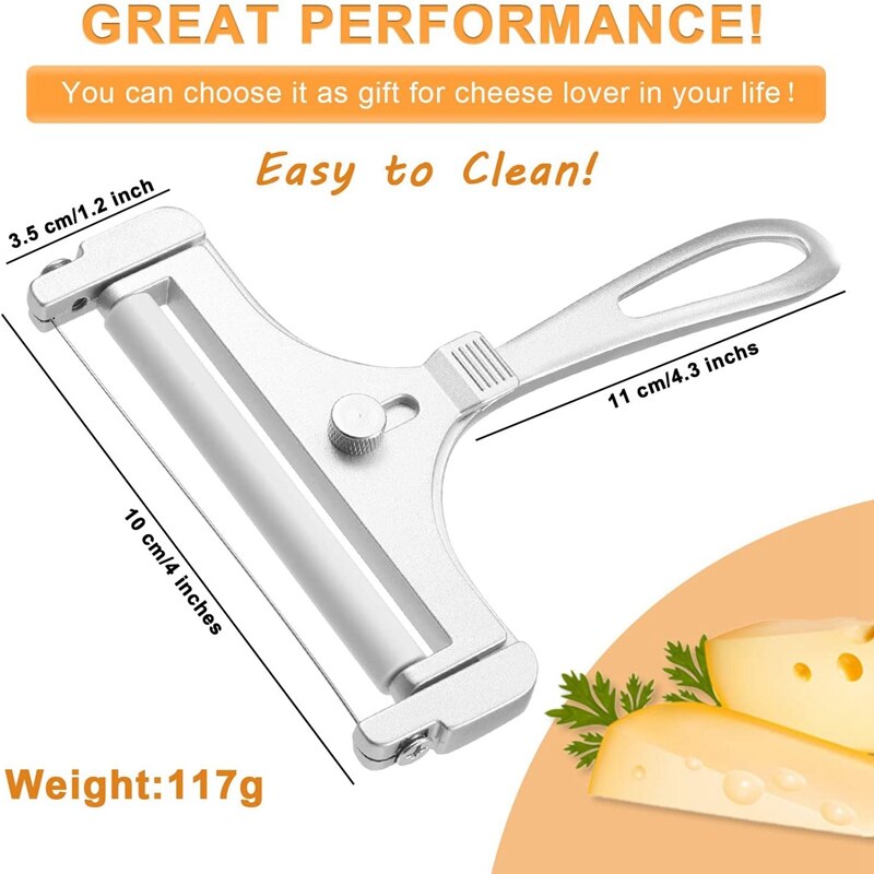 2 Pack Rvs Draad Kaasschaaf Verstelbare Dikte Kaasschaaf Bedrade Kaas Cutter Keuken Koken Tool