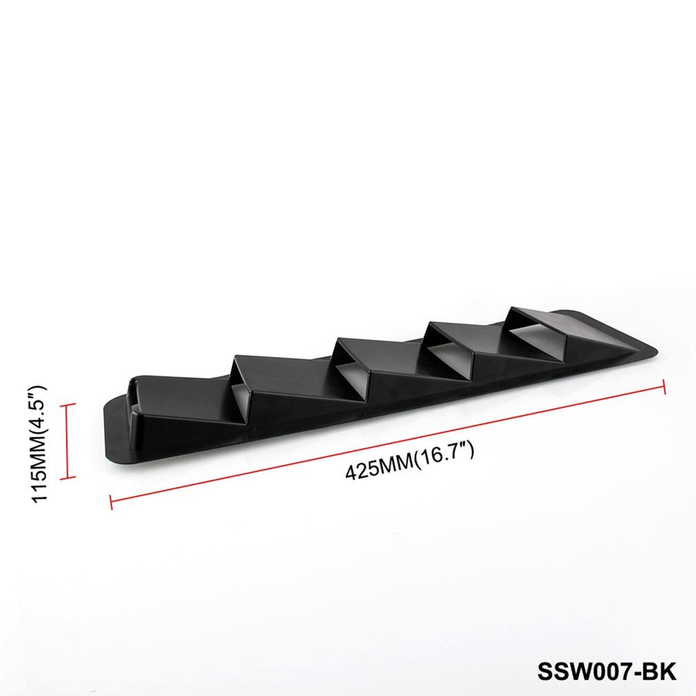 Black Air Flow Intake Universal Scoop Bonnet Side Fender Car Decorative Cover Hood Vent Louver Cooling Panel Trim Set