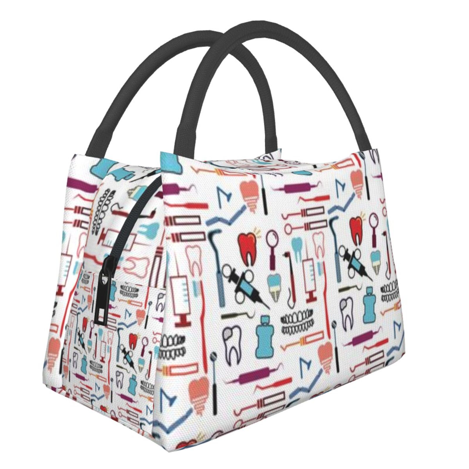 Leuke Roze Verse Koeltassen Verpleegkundige Print Waterdichte Oxford Doek Draagbare Rits Thermische Lunch Tassen Voor Vrouwen Lunch Voedsel Zakken: 431732318