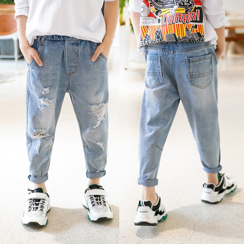 IENENS-pantalones vaqueros clásicos para niños, ropa de , informal, Stertch: 10 años