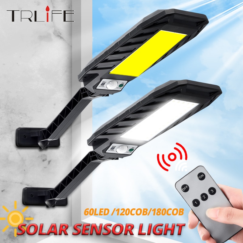 180COB Outdoor Solar Street Lamp Integrated Human Body Induction Wall light Garden Spotlight Smart Sensitive Power LED Sales