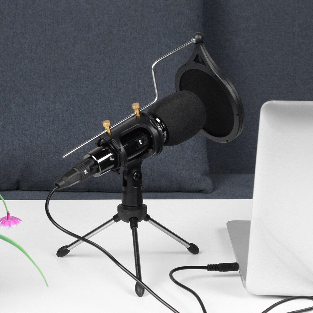Chatting Gaming Podcast Recording 3.5mm Pro Studio Online Sound Recording Condenser Microphone for Computer Phone