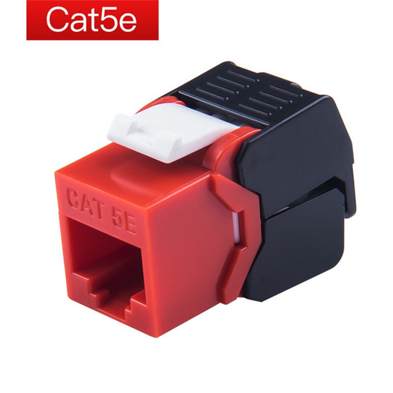 1000Mbps RJ45 Cat5e Ethernet femmina Cat 5e Keystone Jack strumento ripetibile meno per 23-26AWG cavo di rete 15u &quot;Pin placcato in oro: Red / 20pcs