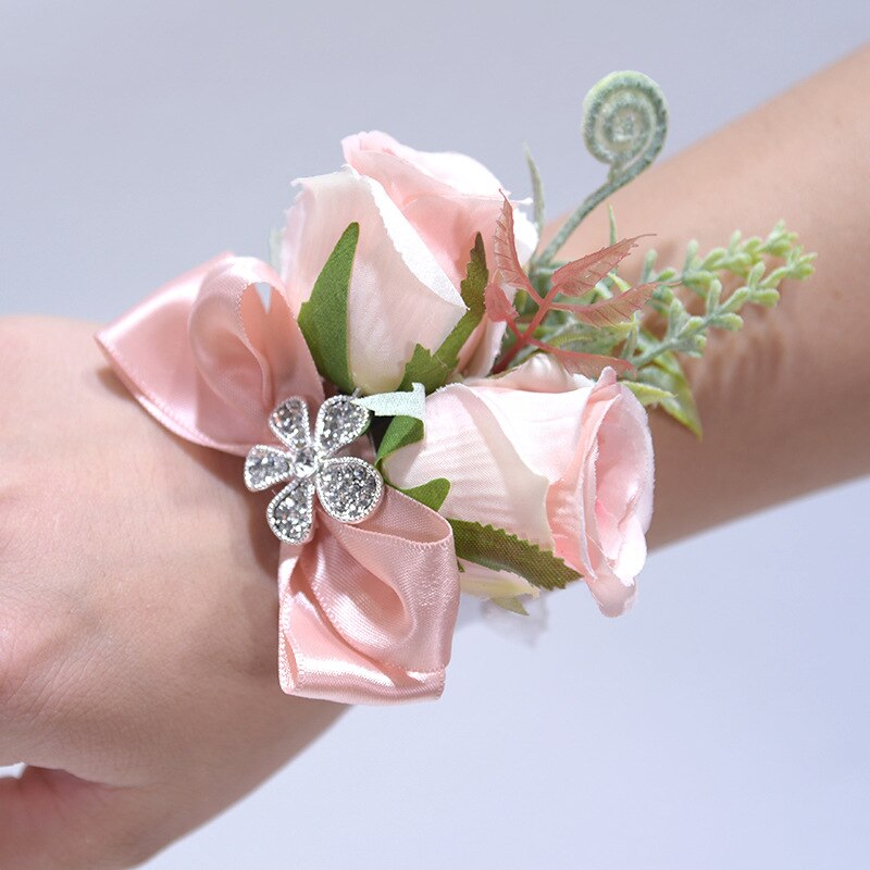 Wedding Bouquet Ivory and Blush Pink Toon purple Peony Wedding flower Silk Bridal bouquet buque de noiva Wedding Decoration: Pink Corsage