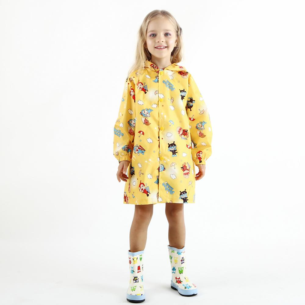 Große Größe Regenmantel für Kinder Cartoon Kinder Mädchen Regendicht Regen Mantel Wasserdicht Poncho Jungen Regenbekleidung Kindergarten Kind Regenanzug: Yellow / M