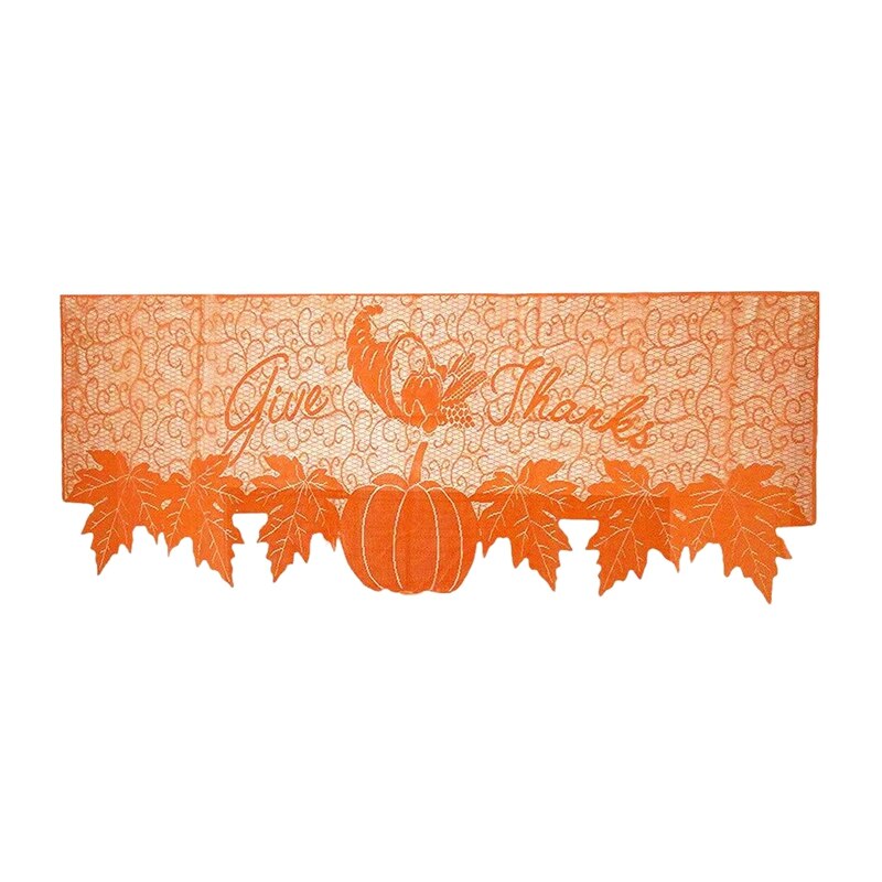Thanksgiving Halloween Esdoorn Bladeren Haard Sjaal Voor Thanksgiving Deur Decoraties Herfst Tafel Cover-20X60 Inch