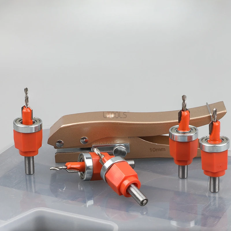 Countersink Drill Bit Set with Edge Banding Punching Pliers Carpentry PVC Card Punching Pliers Iron Screw Nail-eyes Masking Tool