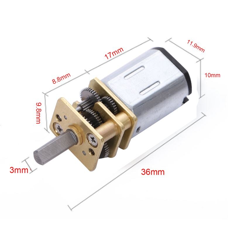 Dc 12V 60Rpm High Torque M As Dia Lage Snelheid Soldeer Gear Box Motor