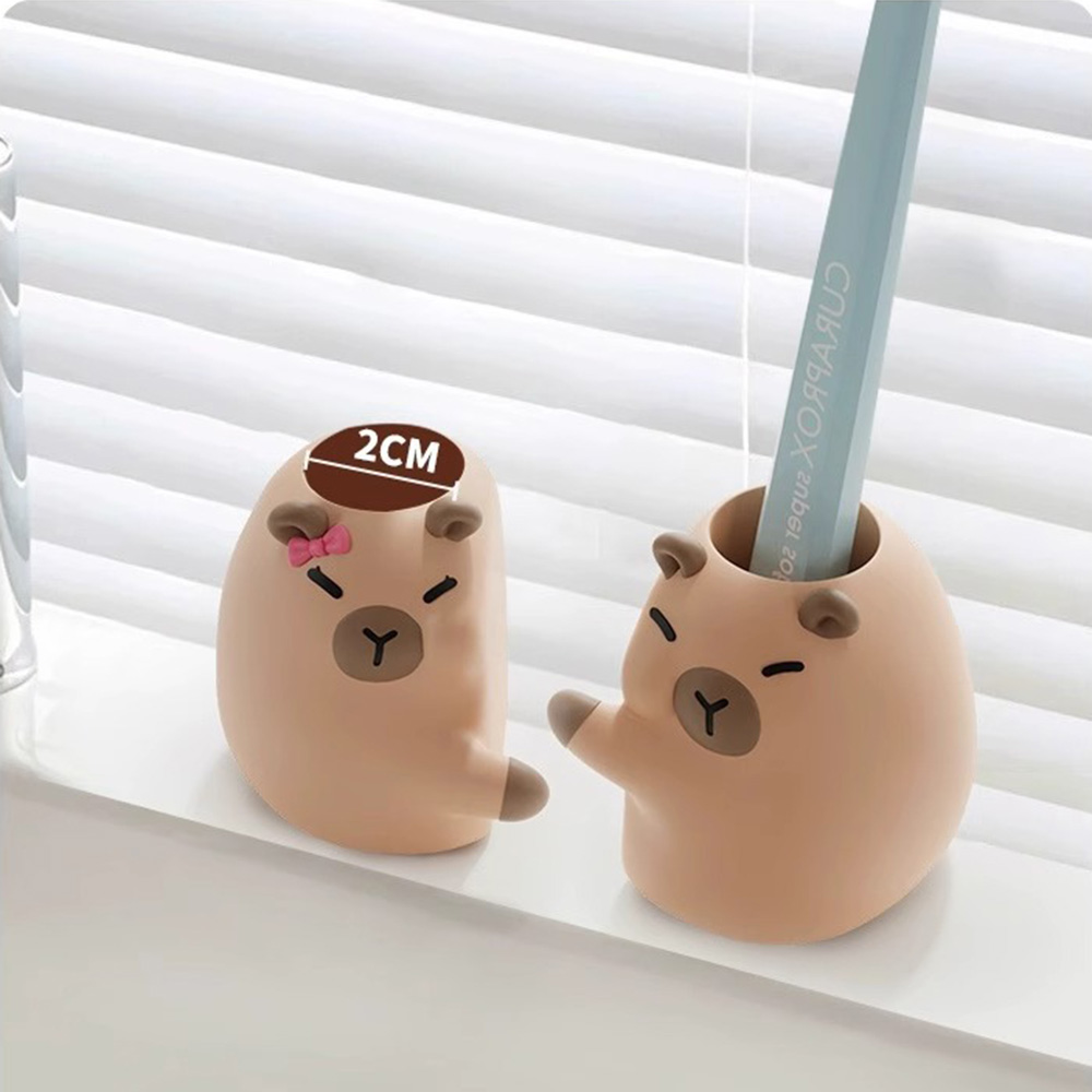 Multi-functional Capybara Toothbrush Holder Drain Hole Hanging/Free Standing Couple Toothbrush Rack Space Saving Stable