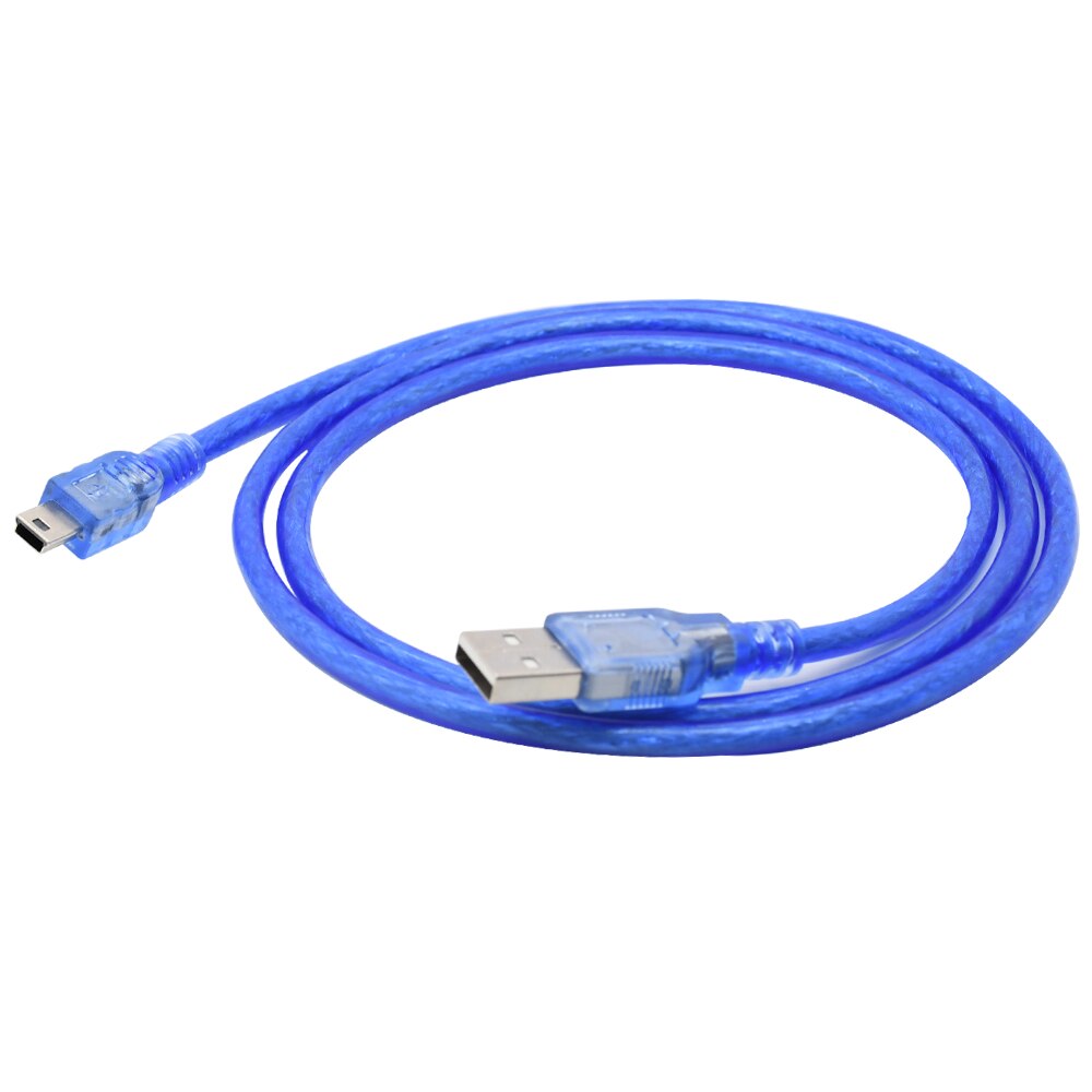 Mini USB Cable Mini USB to USB Fast Charge Data Cable 1M transparent blue for MP3 MP4 Player Car DVR GPS Digital Camera HDD