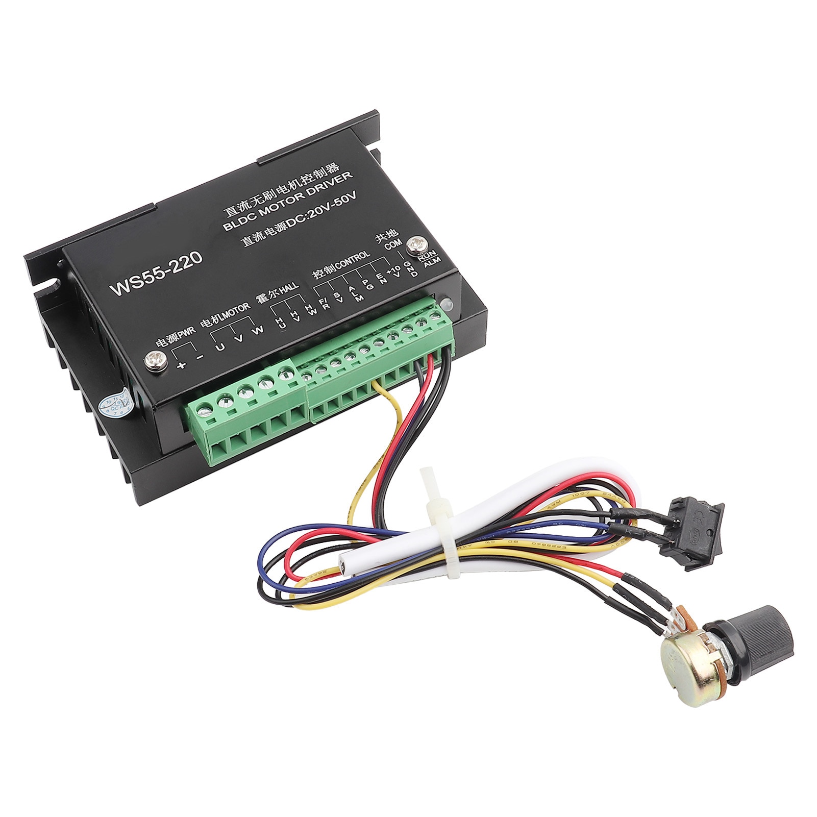 WS55-220 DC Motor Driver DC 48V 500W CNC Brushless Spindle 3 phase BLDC Motor Driver Controller for Electric Power Tools