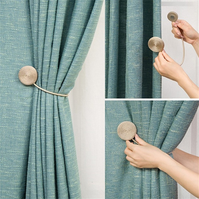 Sterke gordijnmagneten voor gordijnhouders, gordijnaccessoires, strikken, europese stijl, korte gevlochten ronde magneet, magnetisch