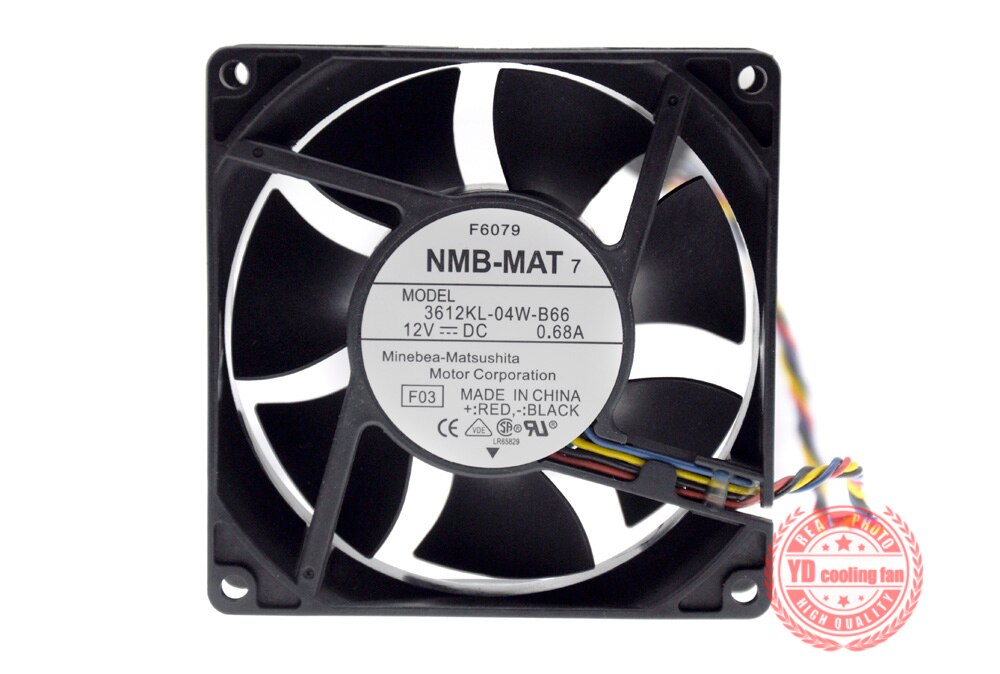 NMB-MAT NMB 3612KL-04W-B66 12V 0.68A 9032 4lines FOR DELL server ATX cooling fan