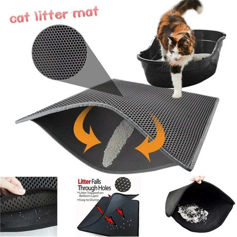 Dubbele Kattenbak Trapper Mat Pad Groter Honingraat met Waterdichte Base Layer EVA Foam Rubber