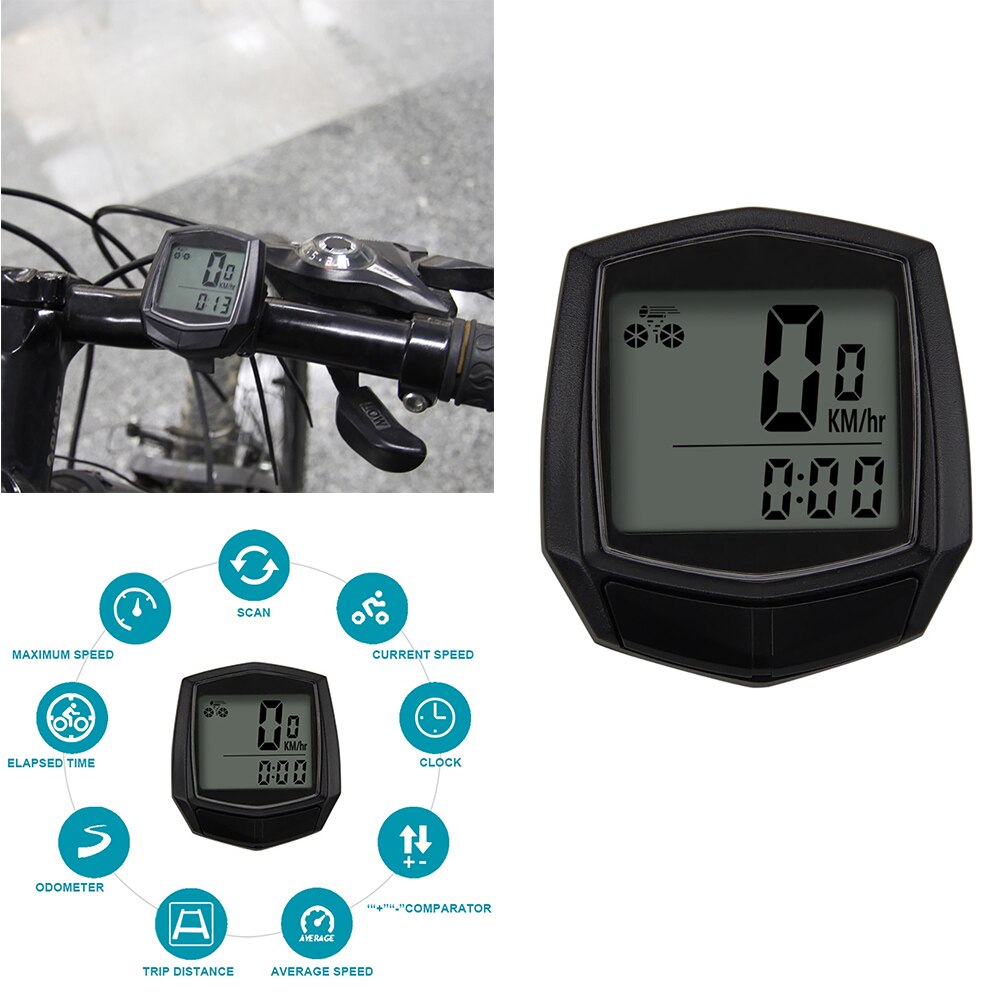 Bike Computer Multifunction Waterproof Cycling Odometer Riding Speedometer With LCD Display Bicycle Accessories Stopwatch