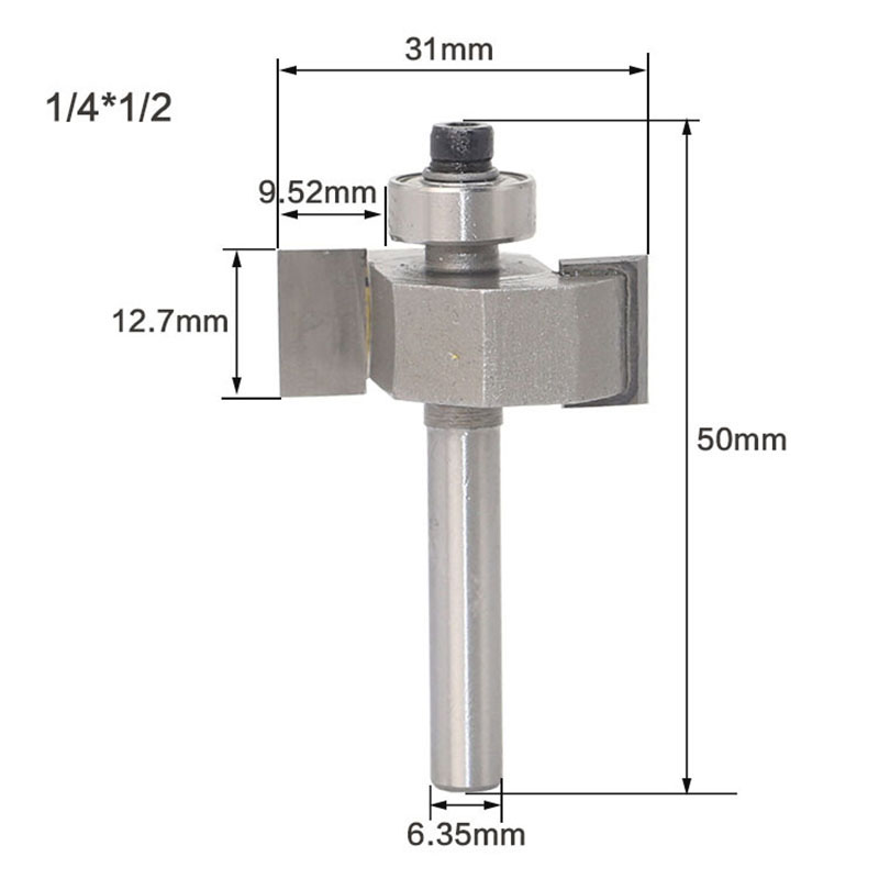 1Pc 1/4 "6.35Mm Schacht Frees Houtsnijwerk T-Type Biscuit Gezamenlijke Slot Cutter Voegwerk Steken router Bit Cutter Werken: 08