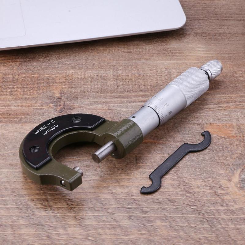 Micrómetro exterior 0-25mm/0.001mm calibrador a Vernier herramienta de medición de acero al carbono de precisión medidor indicador Medida herramientas