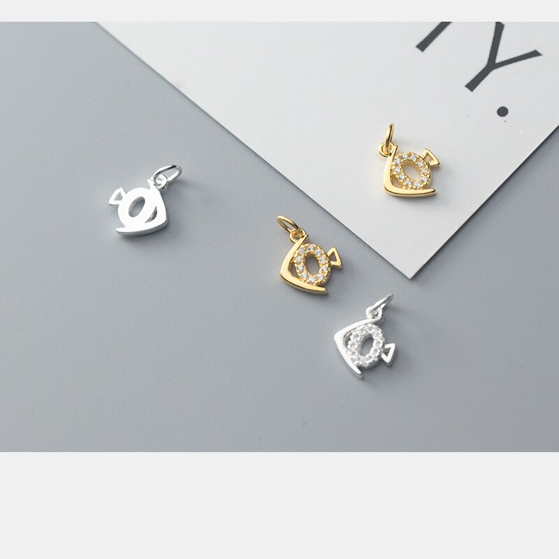 UQBing Athentic 925 Sterling Silver Crystal Rhinestone Fish Charms DIY Bracelets Necklaces Jewelry Making Findings