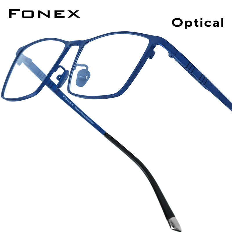 FONEX Titanium Glasses Frame Men Brand Square Eyewear Ultralight-Weight Japanese High-end Eyeglasses Frames 85641: VIOLET