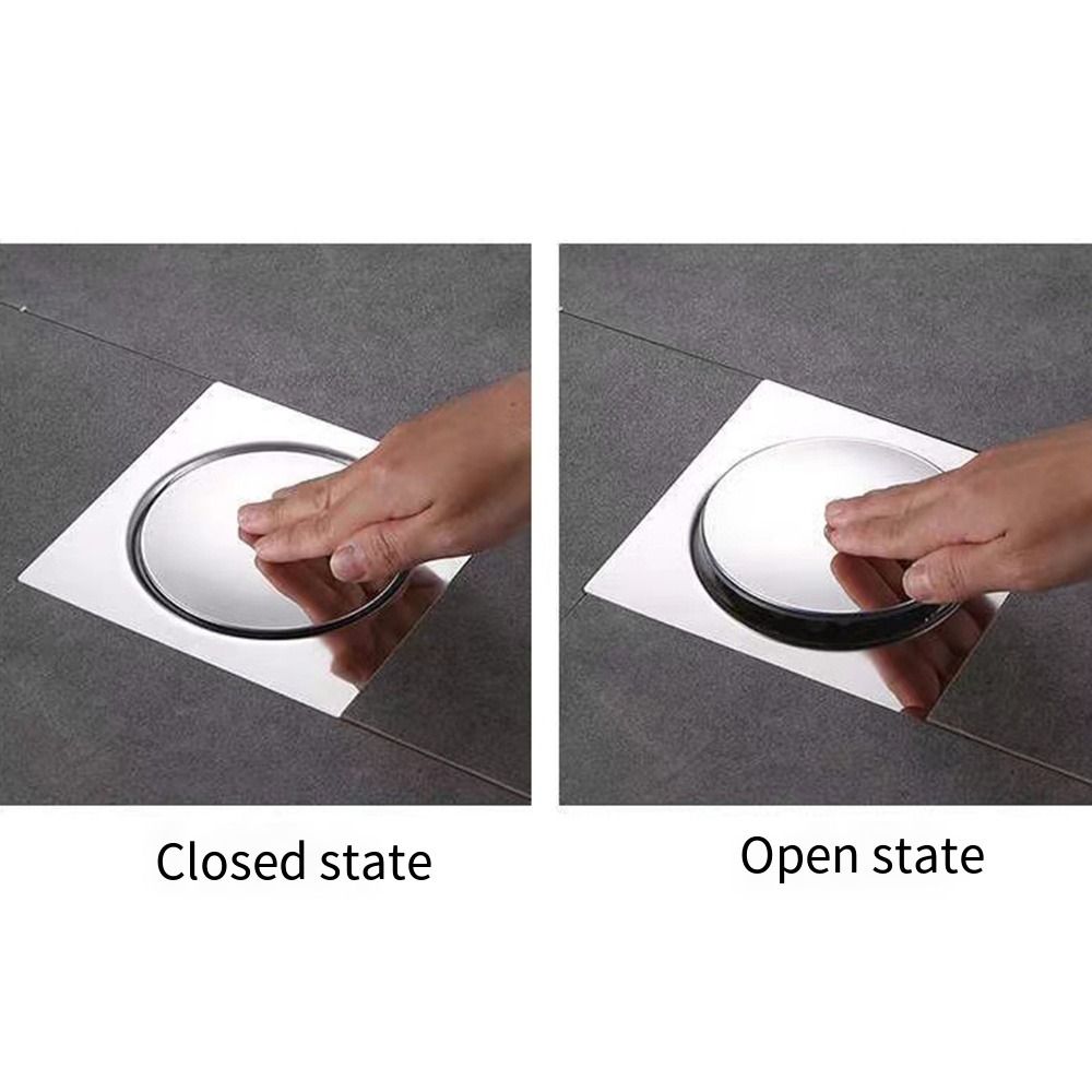 Afneembare vierkante doucheafvoer perstype waterdichte vloer haarvanger rubberen pakking betegelde inzet badkamerafvoerplug