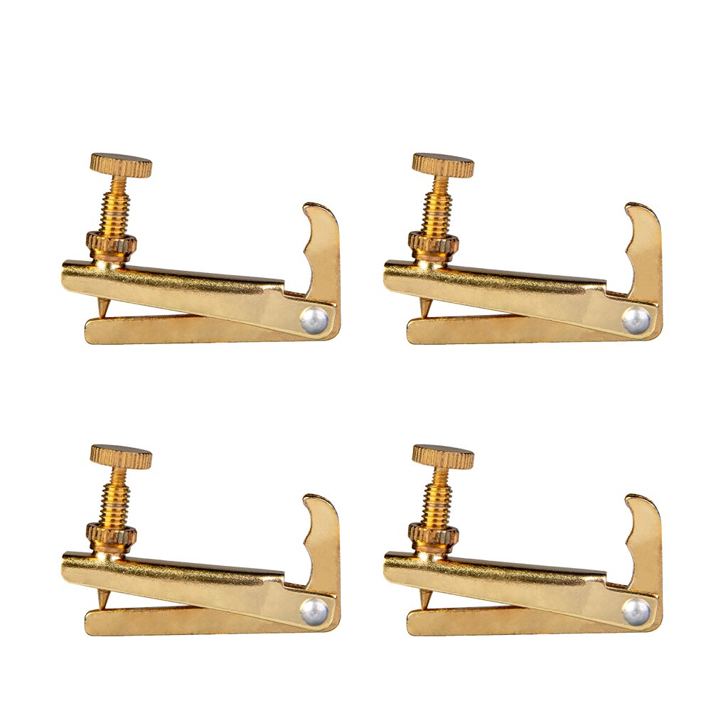 4 Stuks 4/4 3/4 Viool Metal Fine Tuner Richter Onderdelen Viool Onderdelen: 4pcs Gold 44 34