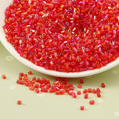20g/1440 st 2mm ab genomskinliga glaspärlor bugelrör pysselpärlmaterial handgjorda halsringning korsstygn broderitillbehör: H165 röda
