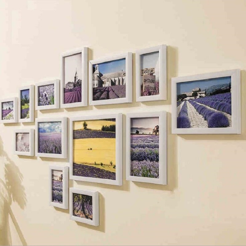 13Pcs/set Wall Hanging Photo Combination Frame Set Bedroom Living Room Wall Decoration Art Home Decor Family Picture Display