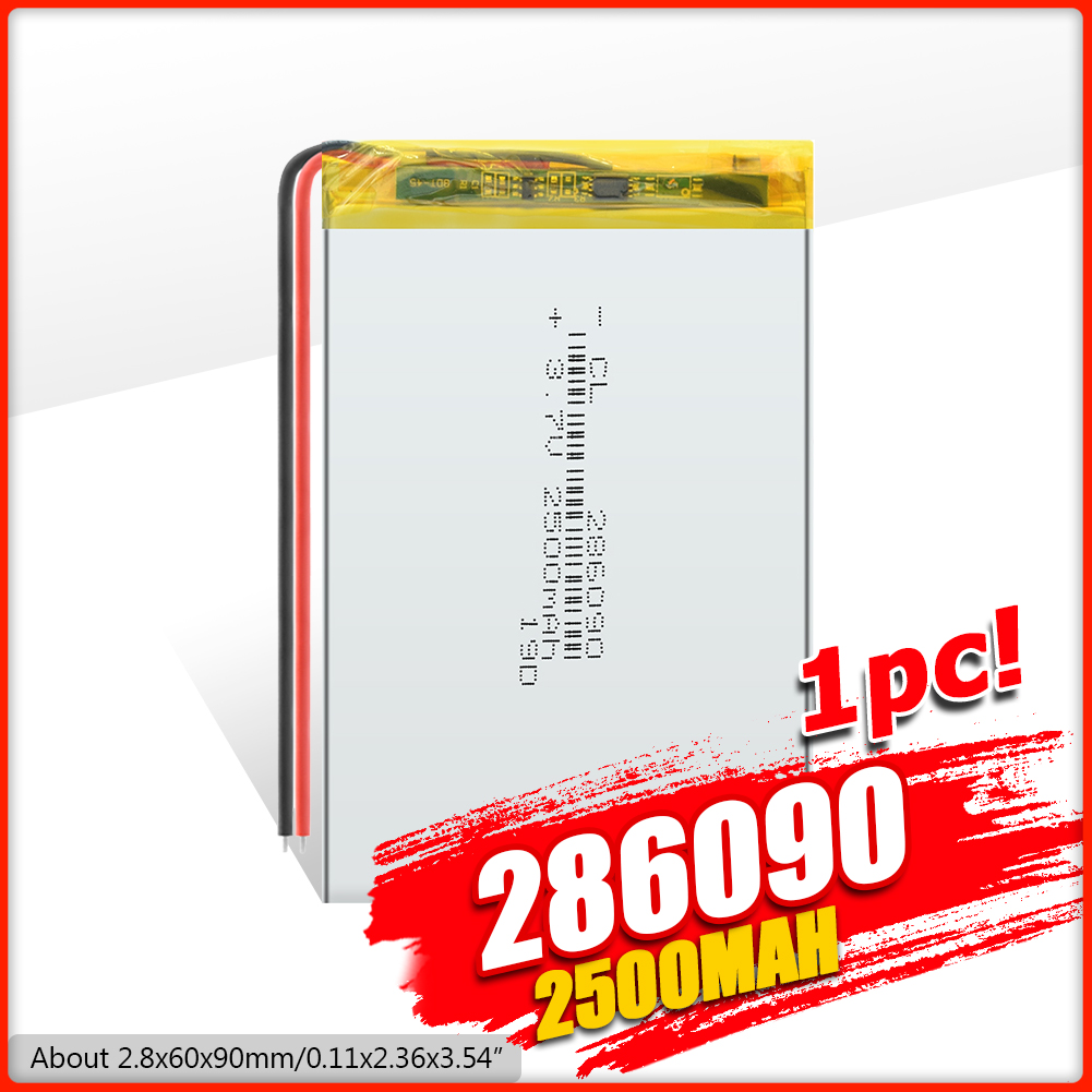 Supply Lithium Batterij 286090 2500 Mah 3.7 V Lithium Polymer Oplaadbare Batterij Voor MP3 MP4 MP5 Gps Psp Mid Bluetooth headset