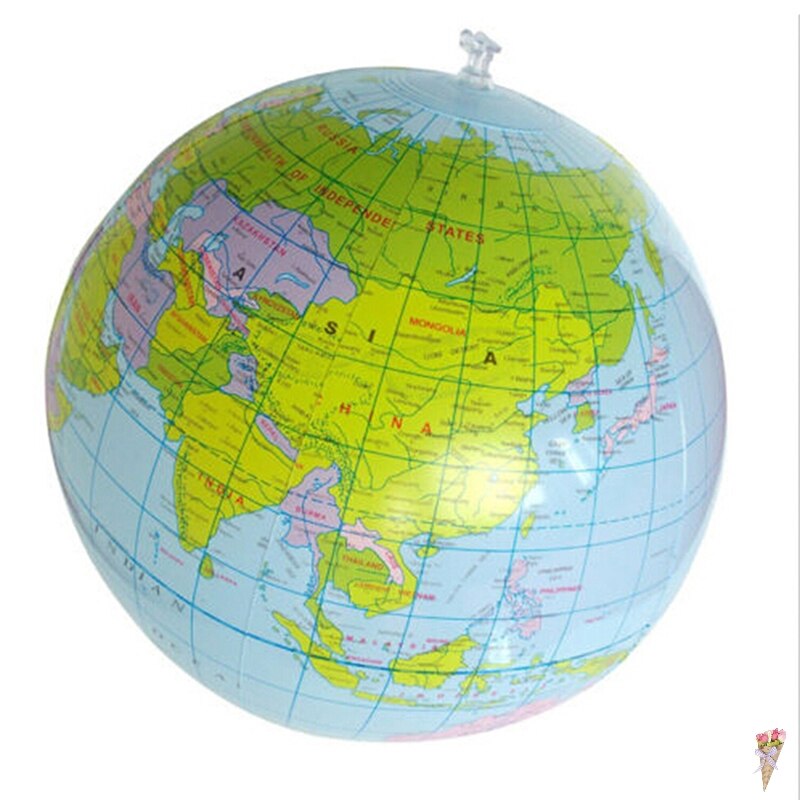 30CM Inflatable World Globe Teach Education Geography Toy Map Balloon Beach Ball
