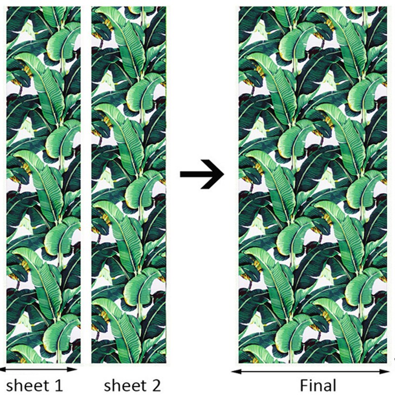 3D Stickers Modern Tropical Rain Forest Leaf Wallpaper Living Room Study Door Stickers Home Decoration Vinyl Waterproof 3D Mural