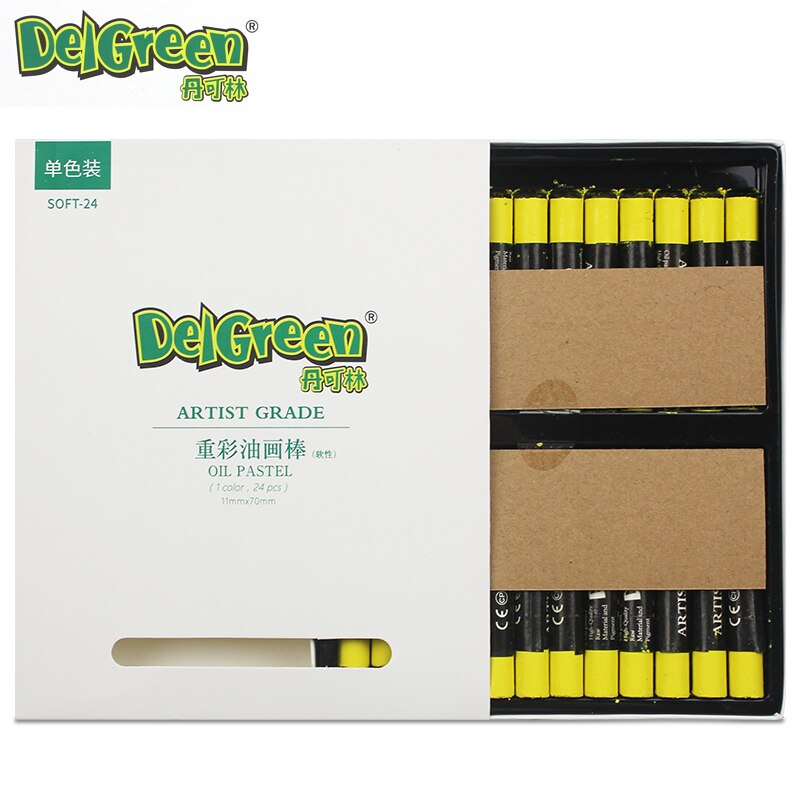 Monochrome Zware Kleurrijke Oliepastels 24 Stks/set 7 Kleuren Ronde Vorm Olie Pastel Krijt Sticks Enkele Kleur Set School Briefpapier
