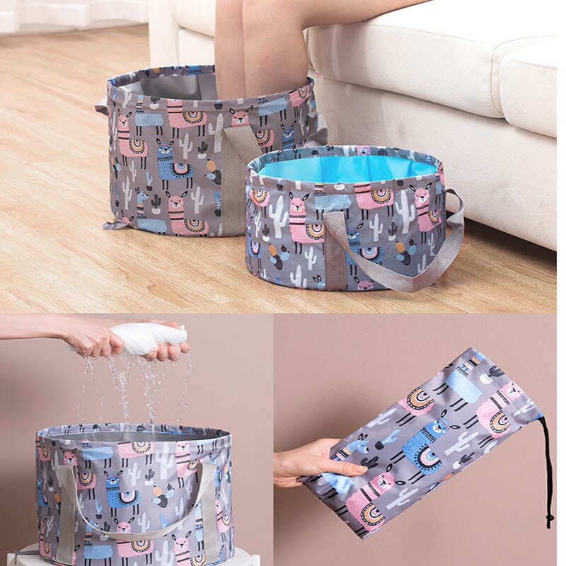 Portable Bucket Foldable Water Basin Foot Soaking Bag Large Capacity Outdoor Ice Bucket Home Picnic Fishing Bucket Bathtub