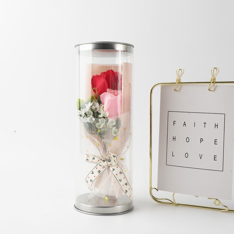 Sztuczne kwiaty pachnące Róża goździk bukiet pudełko ciało mydło w kształcie kwiatka wesele walentynki dzień nauczyciela prezent