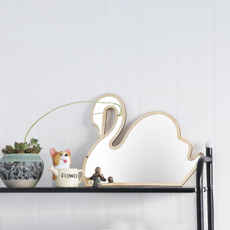 Nordisk skandinavien stil kawaii barnkammare dekorativ spegel väggmålning venetiansk badrum rund plexiglas vägg spegel dekorativ spegel