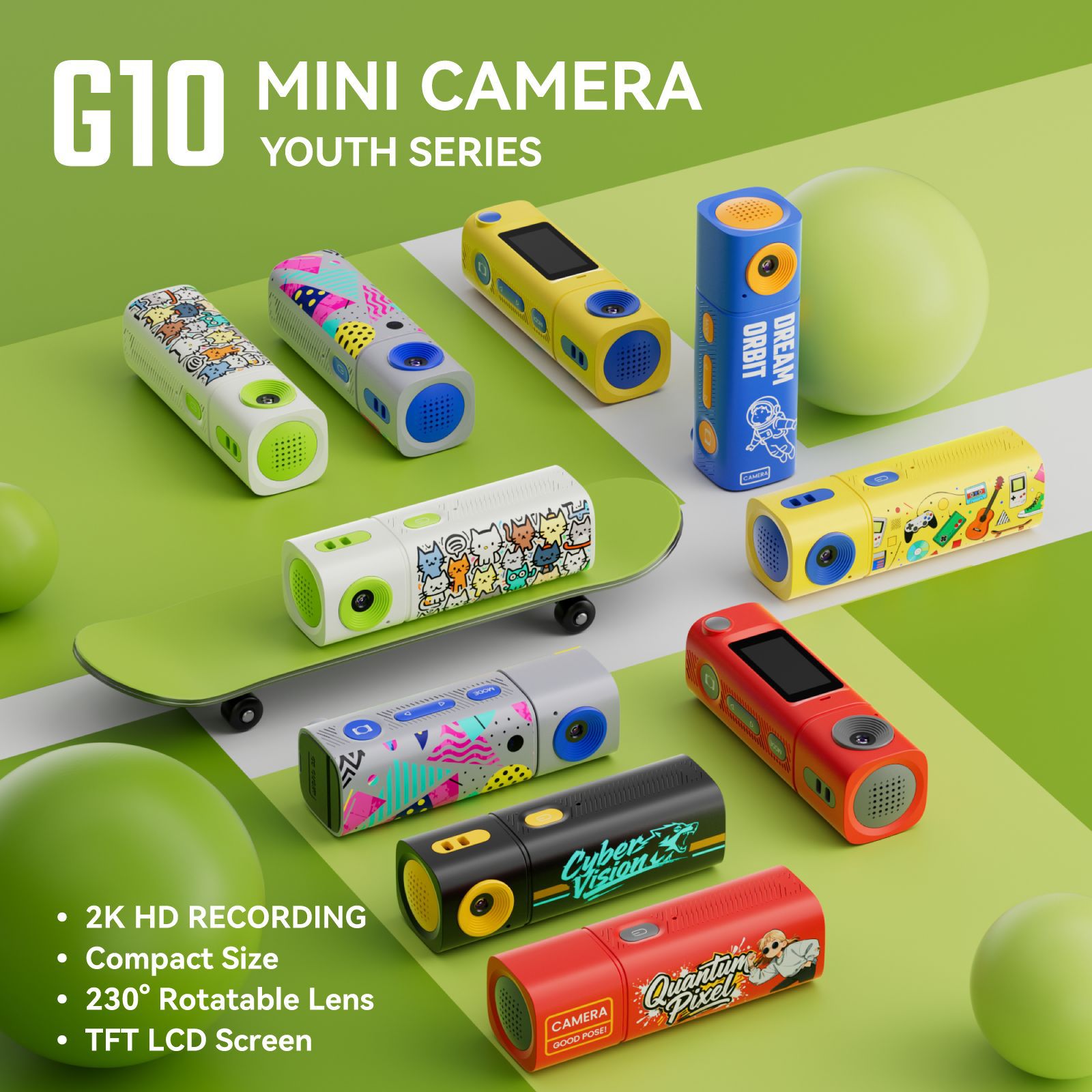 G10 Thumb Lipstick Mini Camera 2K HD Portable Small Video Recorder Long Battery Life Sports Camcorder for Student Outdoor Vlog
