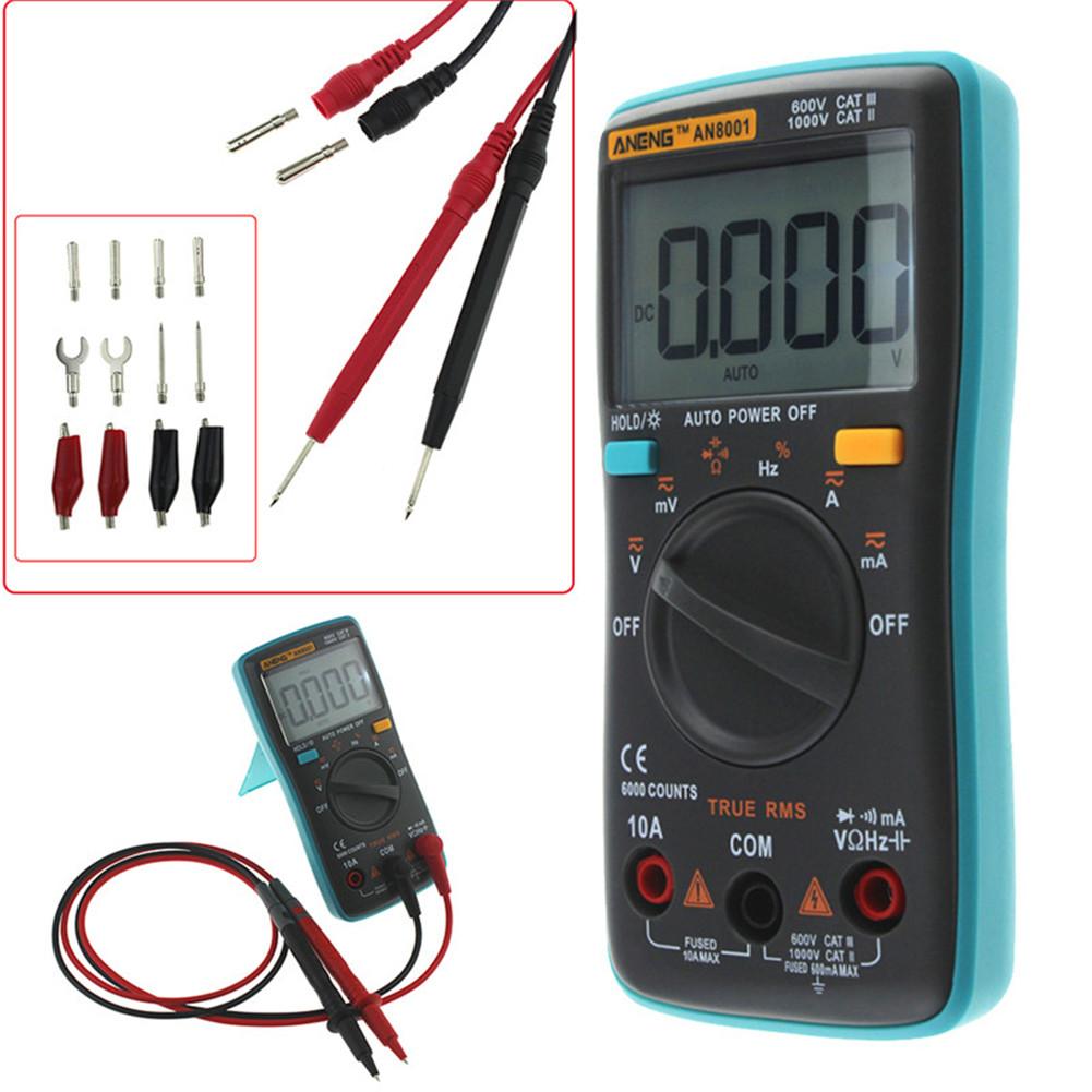 Handheld Digital Multimeter With Assembly Line 550V Protection In Resistance Capacitance And Frequency Ranges Large LCD Display