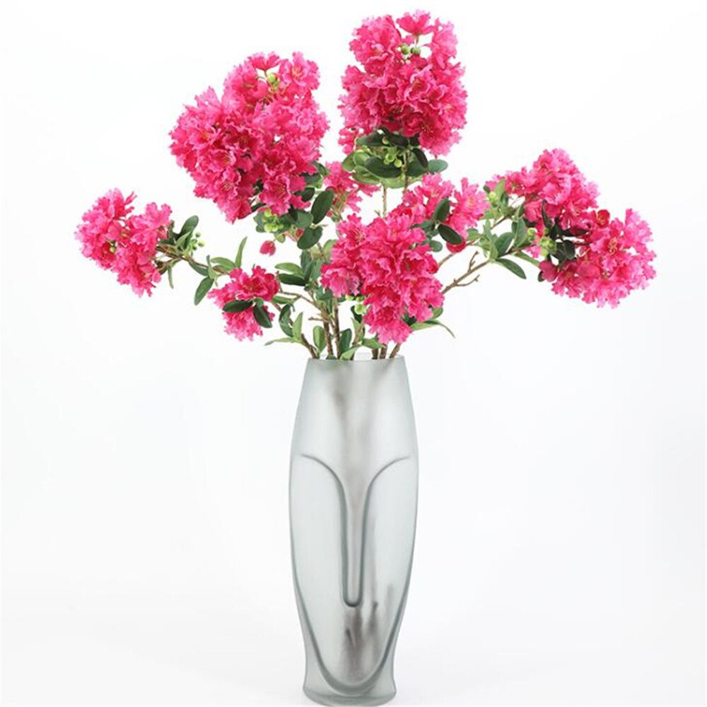 7p Artificial Crape Myrtle Flower Branches 3 stems Encryption Tree Decorative Silk Flower Wedding Floral Cherry Flowers