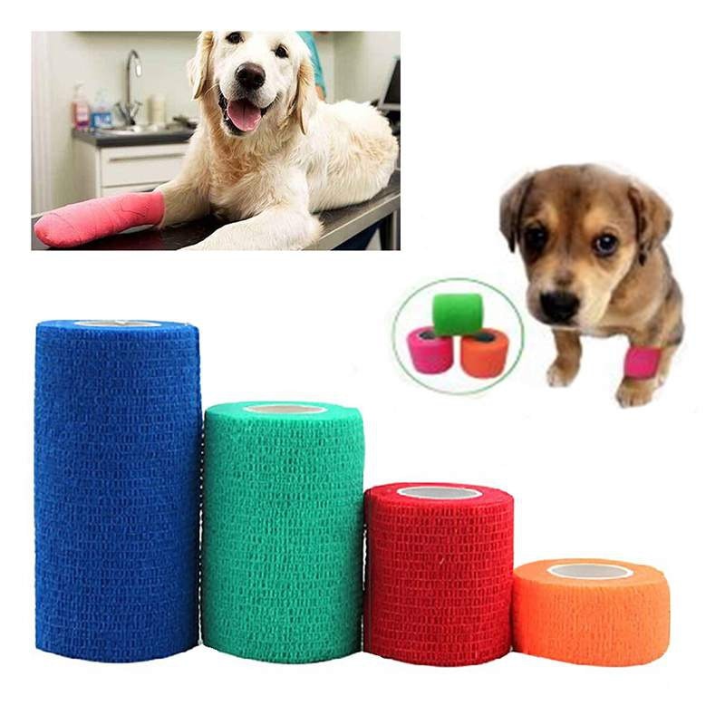 chien chien chat enveloppement de Bandage pour animaux Pet non-tissé avec adhéré pied bandage,10 cm/3.94